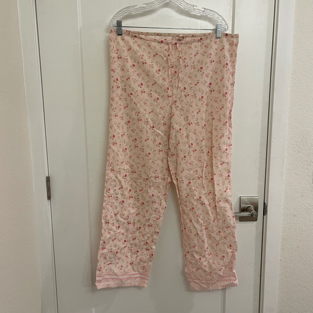 Vintage Y2K Victorias Secret Cotton Pink Pajama Pants‎ Floral Chic
